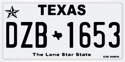 TX license plate DZB1653