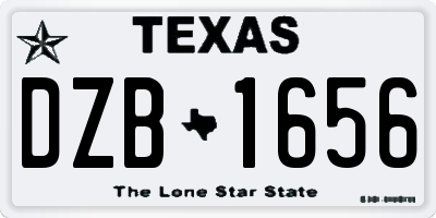 TX license plate DZB1656