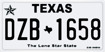 TX license plate DZB1658