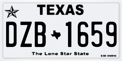 TX license plate DZB1659