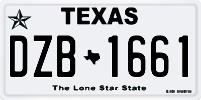 TX license plate DZB1661