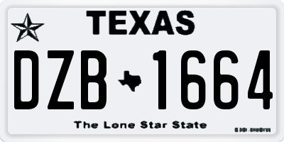 TX license plate DZB1664
