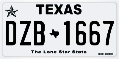 TX license plate DZB1667