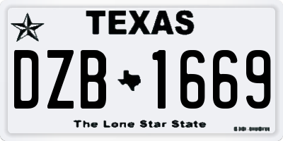 TX license plate DZB1669