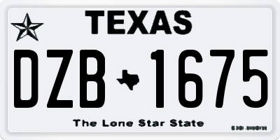 TX license plate DZB1675