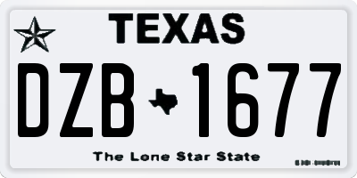 TX license plate DZB1677