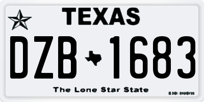 TX license plate DZB1683