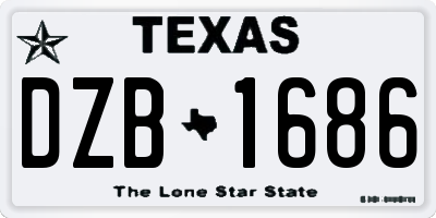 TX license plate DZB1686