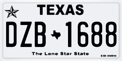 TX license plate DZB1688