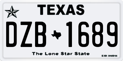TX license plate DZB1689