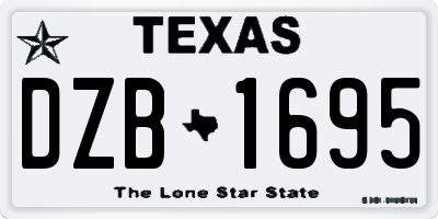 TX license plate DZB1695