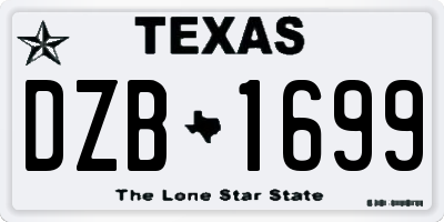 TX license plate DZB1699