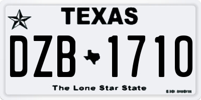 TX license plate DZB1710