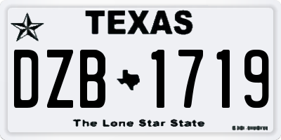 TX license plate DZB1719