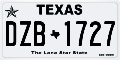 TX license plate DZB1727