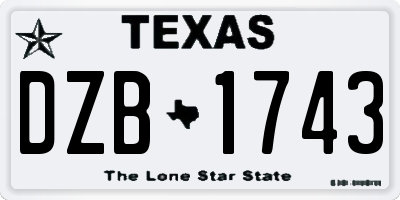 TX license plate DZB1743