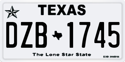TX license plate DZB1745