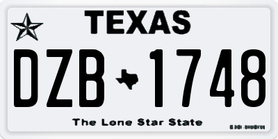 TX license plate DZB1748