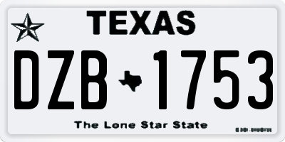 TX license plate DZB1753