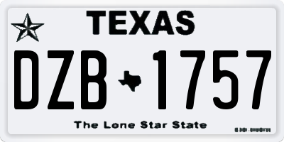 TX license plate DZB1757
