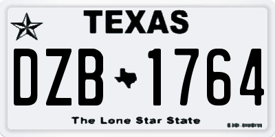 TX license plate DZB1764