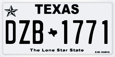 TX license plate DZB1771