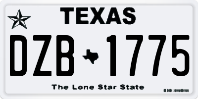 TX license plate DZB1775