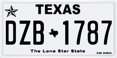 TX license plate DZB1787