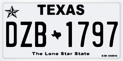 TX license plate DZB1797