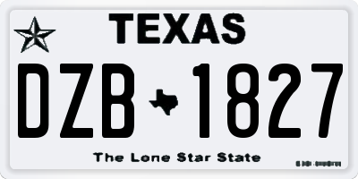TX license plate DZB1827