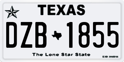 TX license plate DZB1855