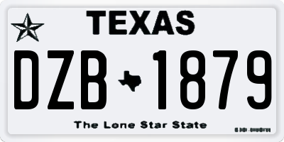 TX license plate DZB1879