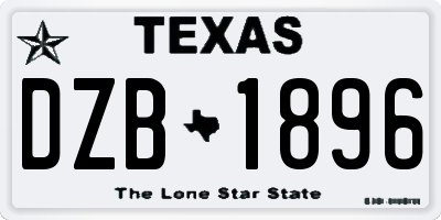 TX license plate DZB1896