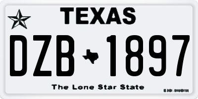 TX license plate DZB1897