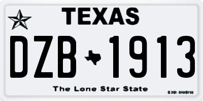 TX license plate DZB1913