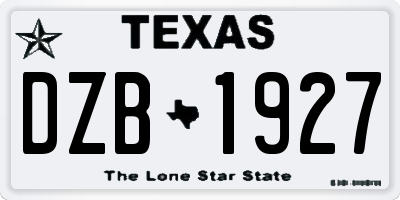 TX license plate DZB1927