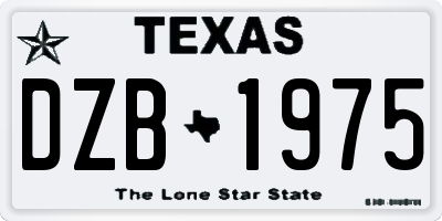 TX license plate DZB1975