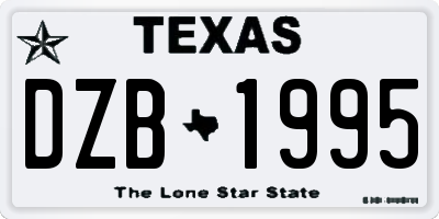 TX license plate DZB1995