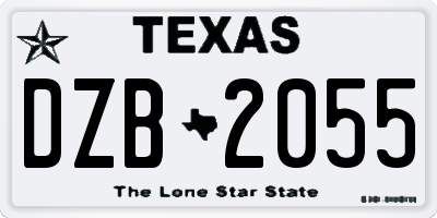 TX license plate DZB2055
