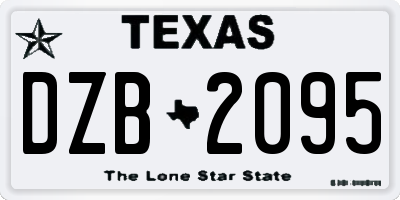 TX license plate DZB2095