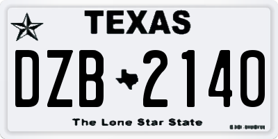 TX license plate DZB2140
