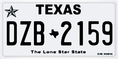 TX license plate DZB2159