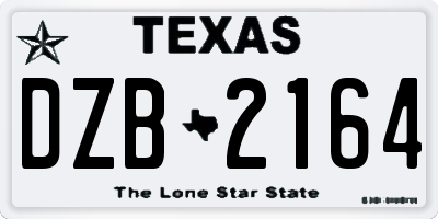 TX license plate DZB2164