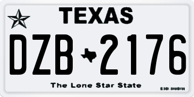 TX license plate DZB2176
