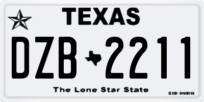 TX license plate DZB2211
