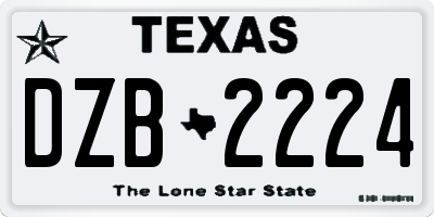 TX license plate DZB2224