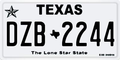 TX license plate DZB2244