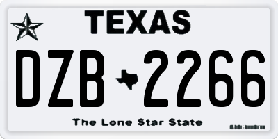 TX license plate DZB2266