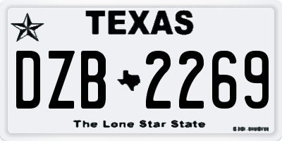 TX license plate DZB2269