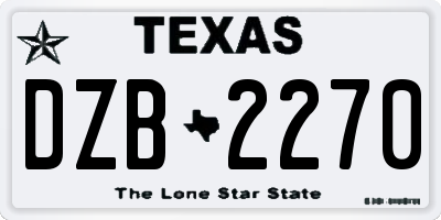 TX license plate DZB2270